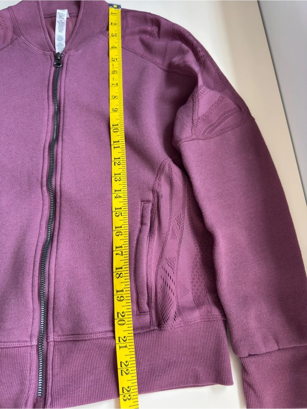 Alo Yoga Tempt Lace Yoke Bomber Jacket - Mauve Pink - Size XS